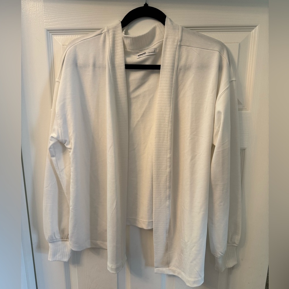 Sonoma Women’s Cream Off-white lightweight Open Cardigan size Small S